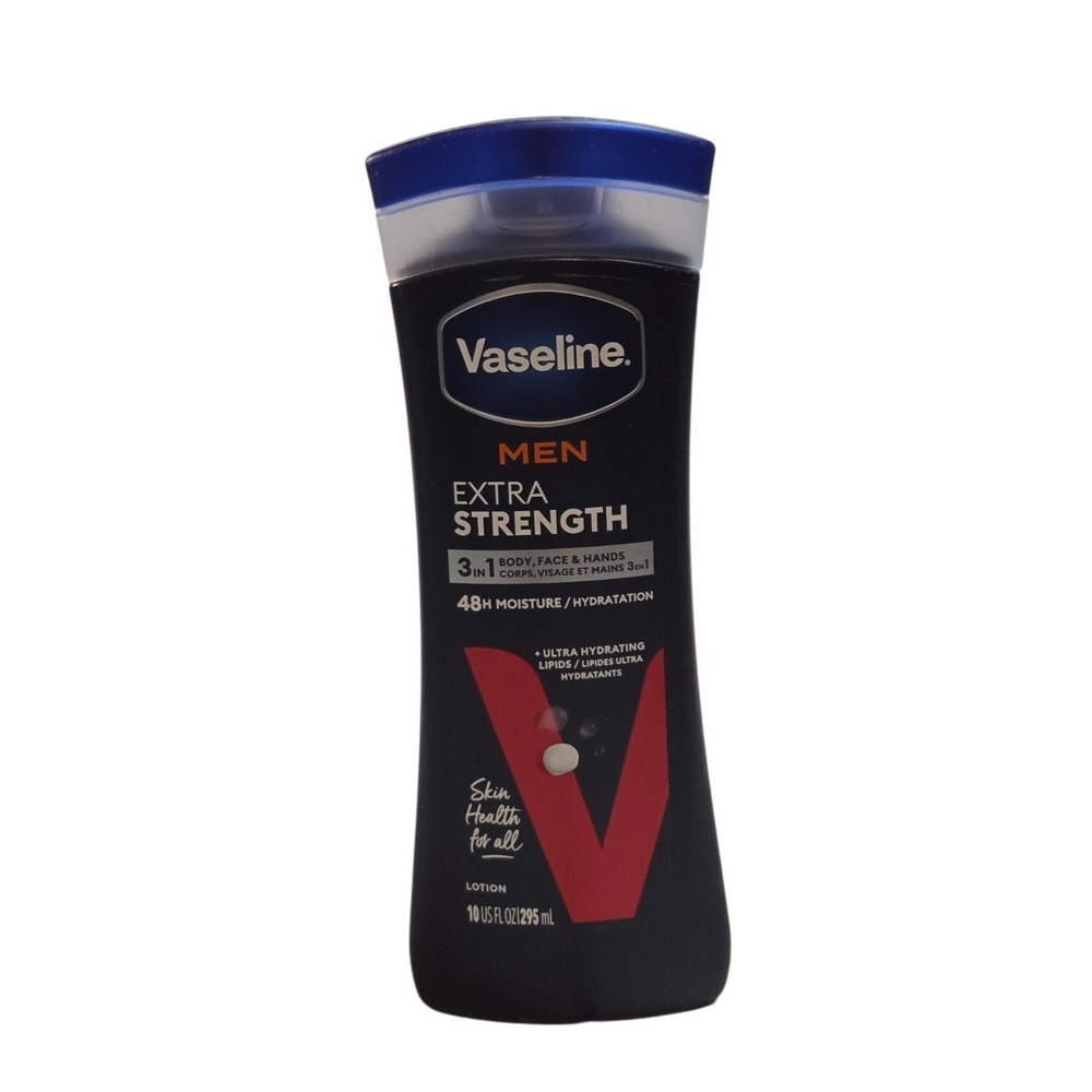 Vaseline Men Extra Strength Micro Droplets Body/Face/Hand Lotion 10 Oz NEW